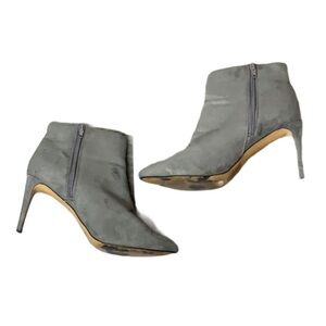 Express Gray Suede Heel Booties Kitten Classic Fun Sexy Winter Going Out Size 10